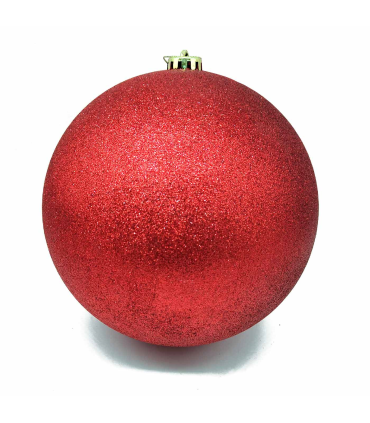 Tradineur - Bola para árbol navideño - Fabricado en plástico - Decoración para temporada navideña - Ø 20 cm - Color Rojo