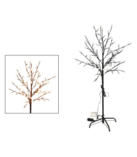 Árbol decorativo con bolas, 120 luces LED, luz cálida, uso exterior, 8 funciones, 150 cm, metal y plástico, decoración de navidad, festiva, hogar