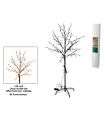 Árbol decorativo con bolas, 120 luces LED, luz cálida, uso exterior, 8 funciones, 150 cm, metal y plástico, decoración de navidad, festiva, hogar