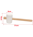 Tradineur - Martillo de goma de 500 g - Longitud 31 cm - Mango de madera - Ideal para obras de bricolaje y carpintería (Blanco)