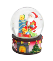 Tradineur - Pack de 2 bolas de nieve con figura de Papá Noel, cristal relleno de agua, agitar, estructura de resina, adornos, decoración Navidad - 8,5 x 6,5 cm - Modelos aleatorios