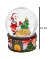 Tradineur - Pack de 2 bolas de nieve con figura de Papá Noel, cristal relleno de agua, agitar, estructura de resina, adornos, decoración Navidad - 8,5 x 6,5 cm - Modelos aleatorios