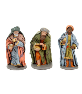 Tradineur - Set básico de figuras de belén navideño 10 cm, 11 piezas, marmolina, figuras decorativas nacimiento Jesús, Virgen María, José, reyes magos, pesebre, navidad, decoración tradicional