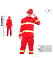 Tradineur - Disfraz de bombero para adulto, poliéster, incluye sombrero, camiseta y pantalón, atuendo de carnaval, Halloween, cosplay, fiestas (Hombre, Talla M)