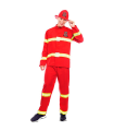 Tradineur - Disfraz de bombero para adulto, poliéster 100%, incluye sombrero, camiseta y pantalón, atuendo de carnaval, Halloween, cosplay, fiestas (Hombre, Talla L)