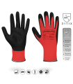 Guantes rojos de trabajo, nylon y nitrilo resistente, protección mecánica, bricolaje, seguridad, jardinería, adulto unisex, rojo y negro, talla 8