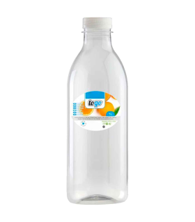 Tradineur - Pack de 12 botellas de plástico - Incluye tapa - Ideal para la conservación de tus alimentos - Capacidad de 1 Litros - 26 x 8 cm