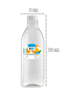 Tradineur - Pack de 12 botellas de plástico - Incluye tapa - Ideal para la conservación de tus alimentos - Capacidad de 1 Litros - 26 x 8 cm