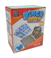 Tradineur - Juego de mini bingo manual con 12 cartones y 90 bolas, juego de mesa tradicional, familiar, mínimo 2 jugadores, fichas de juego no incluidas, 11 x 13,5 x 22 cm