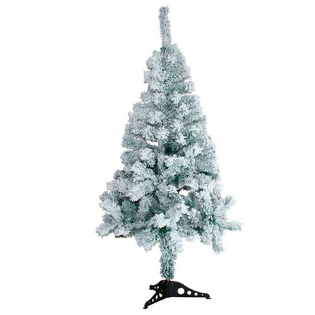 Tradineur - Árbol de Navidad nevado - Altura de 90 cm - Fácil montaje - Fabricación en PVC, metal revestido, robusto y duradero
