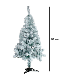 Tradineur - Árbol de navidad - Diseño completamente blanco - Altura de 90 cm - Fácil montaje - Fabricación en PVC, metal revestido, robusto y duradero.