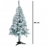 Tradineur - Árbol de Navidad nevado - Altura de 90 cm - Fácil montaje - Fabricación en PVC, metal revestido, robusto y duradero