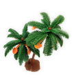 Tradineur - Palmera doble decorativa 19 cm, resina, árbol artificial en miniatura para crear escenarios decorativos, mesa, estantería, repisa, decoración del hogar