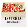 Tradineur - Juego de lotería/bingo de madera, incluye 48 cartones y 90 fichas de números, juego de mesa tradicional, caja y fich