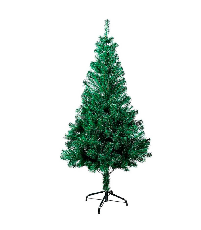 Tradineur - Árbol de Navidad, abeto artificial verde, estructura de plástico y metal revestido, robusto y duradero, fácil montaje, 150 cm