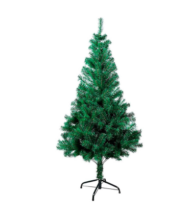 Tradineur - Árbol de Navidad, abeto artificial verde, estructura de plástico y metal revestido, robusto y duradero, fácil montaje, 150 cm