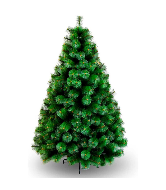 Tradineur - Árbol de navidad artificial - Diseño aguja de pino verde - Altura de 150 cm - Fácil montaje - Fabricación en PVC, metal revestido, robusto y duradero.