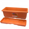 Tradineur - Jardinera para balcón con plato integrado - PLFT - Fabricado en plástico - Capacidad de 10 L - 17 x 50 x 19,5 cm - C