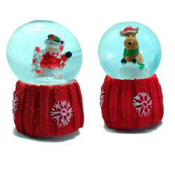 Tradineur - Bola de nieve decorativa con luz - Fabricado en plástico - Decoración para temporada Navideña - Ø 5 x 7,5 cm - Model