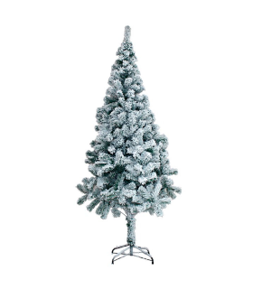 Tradineur - Árbol de Navidad nevado, pino, abeto artificial blanco, estructura de plástico y metal revestido, robusto y duradero, fácil montaje, 150 cm