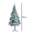 Tradineur - Árbol de Navidad nevado, pino, abeto artificial blanco, estructura de plástico y metal revestido, robusto y duradero, fácil montaje, 150 cm