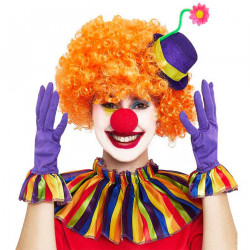 Tradineur - Set de payaso, 4 piezas, poliéster, incluye mini sombrero, nariz, collarín y guantes, accesorios para disfraces, cir