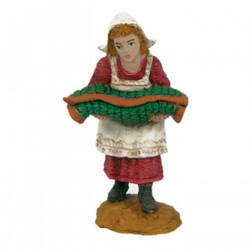 Tradineur - Pack de 4 figuras, campesinos y pastor para belén navideño 8 cm, durexina, figuras decorativas nacimiento, pesebre,