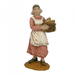 Tradineur - Pack de 4 figuras, campesinos y pastor para belén navideño 8 cm, durexina, figuras decorativas nacimiento, pesebre,