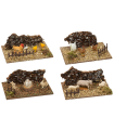 Tradineur - Figura de corralito de animales surtido para belén - Fabricado en durexina - Figura decorativa divertida para nacimiento, navidad, decoración tradicional - 5 x 11 x 8 cm