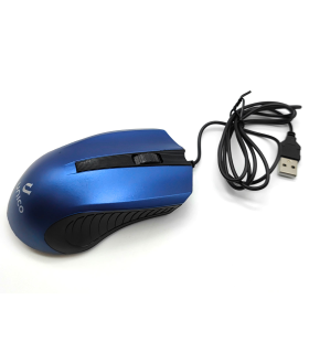 Ratón óptico con cable usb 2.0 plug and play, 1200 dpi, cable de 1,35 metros, diseño ergonómico, 3 botones, ordenador, portátil, pc, color azul