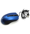 Ratón óptico con cable usb 2.0 plug and play, 1200 dpi, cable de 1,35 metros, diseño ergonómico, 3 botones, ordenador, portátil, pc, color azul