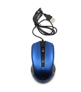 Ratón óptico con cable usb 2.0 plug and play, 1200 dpi, cable de 1,35 metros, diseño ergonómico, 3 botones, ordenador, portátil, pc, color azul