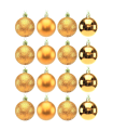 Tradineur - Sets de 16 Bolas para árbol navideño - Fabricado en plástico - Decoración para temporada navideña - Ø 5 cm - Color Oro