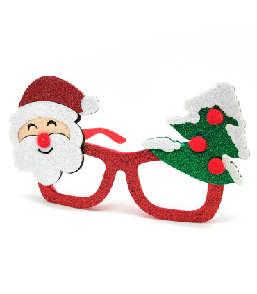 Gafas navideñas festivas con purpurina brillante, complemento para celebraciones, fiestas de disfraces, navidad, niños y adultos, modelo aleatorio