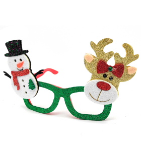 Gafas navideñas festivas con purpurina brillante, complemento para celebraciones, fiestas de disfraces, navidad, niños y adultos, modelo aleatorio