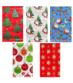 Tradineur - Pack de 5 rollos de papel de regalo, modelo Navidad 15002, láminas, hojas para envolver regalos, cumpleaños, Navidad, 70 x 200 cm, diseños surtidos