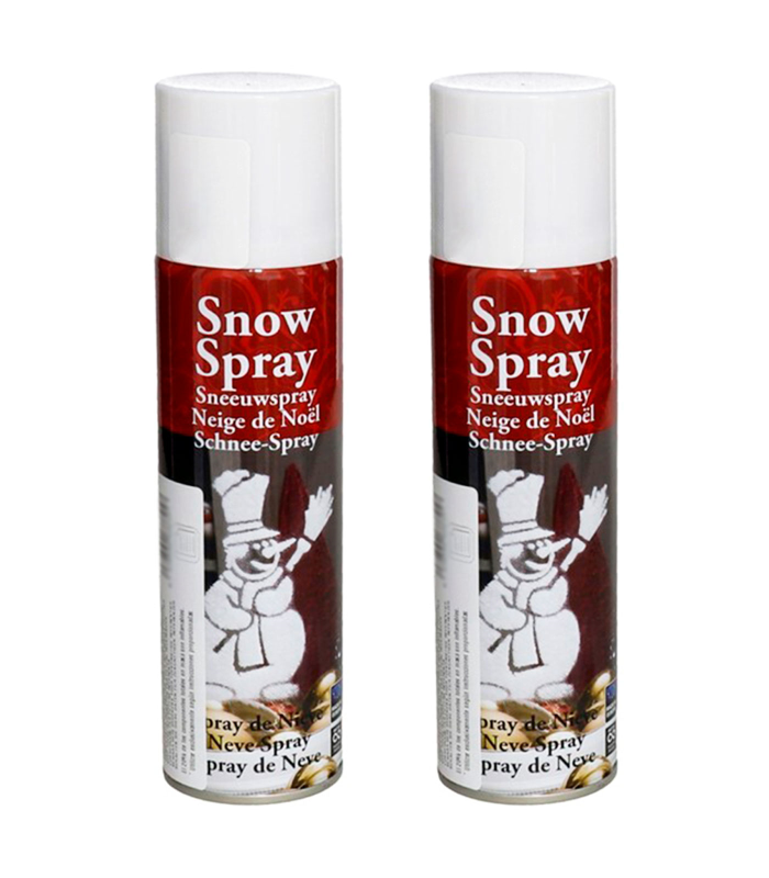 Tradineur - Pack de 2 botes de spray nieve, crear ambiente de invierno navideño, decoración de árboles de Navidad, belén, nacimientos, ventanas, adornos, 250 ml