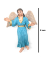 Tradineur - Set de 5 figuras para belén navideño anunciación 8 cm, durexina, figuras decorativas nacimiento, campesinos, ángel, fogata, pesebre, navidad, decoración tradicional