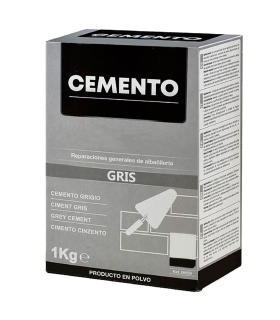 Tradineur - Cemento en polvo, reparaciones generales de albañilería, suelos, muros, uso interior y exterior, fabricado en España (Gris, 1 kg)