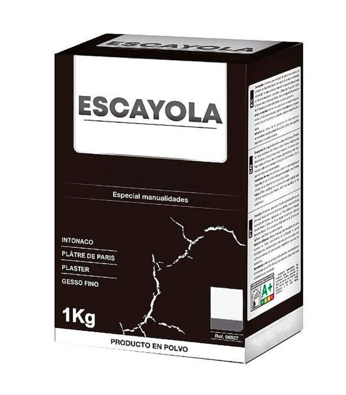 Tradineur - Escayola en polvo, especial manualidades, gran finura, albañilería, fijación marcos, retapado de agujeros, reparaciones, interior, fabricado en España (1 kg)