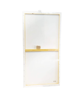 Tradineur - Lienzo para pintar 50 x 100 cm, lienzo en blanco, preestirado, estructura de madera con listones, apto para todo tipo de pinturas, óleo, acrílica, mixta