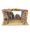 Tradineur - Cueva para figuras de nacimiento de 8-12 cm, corcho, pesebre para belén navideño 15 x 26,6 x 14 cm,figura decorativa navidad, decoración tradicional