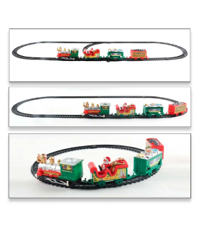 Tradineur - Tren Navideño de juguete 26 piezas - Fabricado en plástico - Juguete para Navidad - Raíl hasta 286 cm 