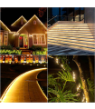 Tradineur - Manguera con luces LED, tubo, tira de luz para interior y exterior, decoración e iluminación de Navidad, bodas, fiestas, jardín (10 metros, luz cálida)