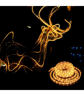 Tradineur - Manguera LED, tubo, tira de luces para interior y exterior, decoración e iluminación de Navidad, bodas, fiestas, jardín (6 metros, luz cálida)