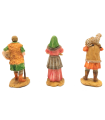 Tradineur - Set de 3 pastores para Belén de durexina, figuras decorativas de aldeanos con animales para nacimiento, adorno artesano, pesebre, Navidad, 9,5 cm