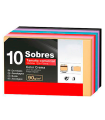 Tradineur - Pack de 120 sobres comerciales de papel, solapa rasgable con tira adhesiva, biodegradables, reciclables, enviar invitaciones, postales, 120 x 176 mm, 6 colores surtidos