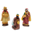 Tradineur - Set 8 figuras principales para belén navideño, resina, personajes del nacimiento, Reyes Magos, pesebre, Navidad, decoración tradicional, 12 cm