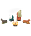 Tradineur - Set 8 figuras principales para belén navideño, resina, personajes del nacimiento, Reyes Magos, pesebre, Navidad, decoración tradicional, 12 cm