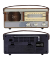 Tradineur - Radio vintage "Soul" portátil con asa y linterna, bluetooth, bandas AM/FM, batería recargable, ranuras usb y micro SD, antena retráctil (10 x 23 x 7,7 cm)